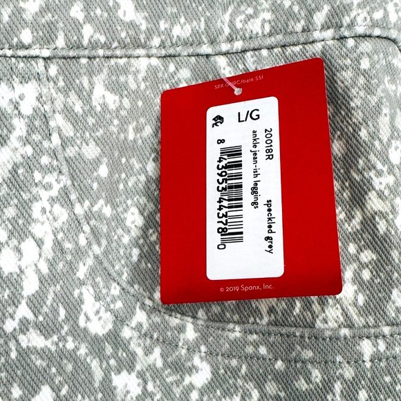 Spanx Ankle Jeanish Leggings in Speckled Grey New Size Large - Picture 6 of 7